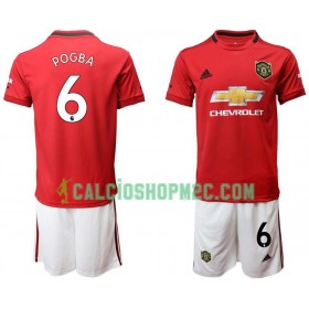 Manchester United Pogba 6 Bambino Maglia Prima 2019/2020 Manica Corta (+ Pantaloncini)